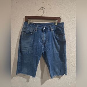 Vintage Levi 511 Cutout Shorts, Blue, Size 32